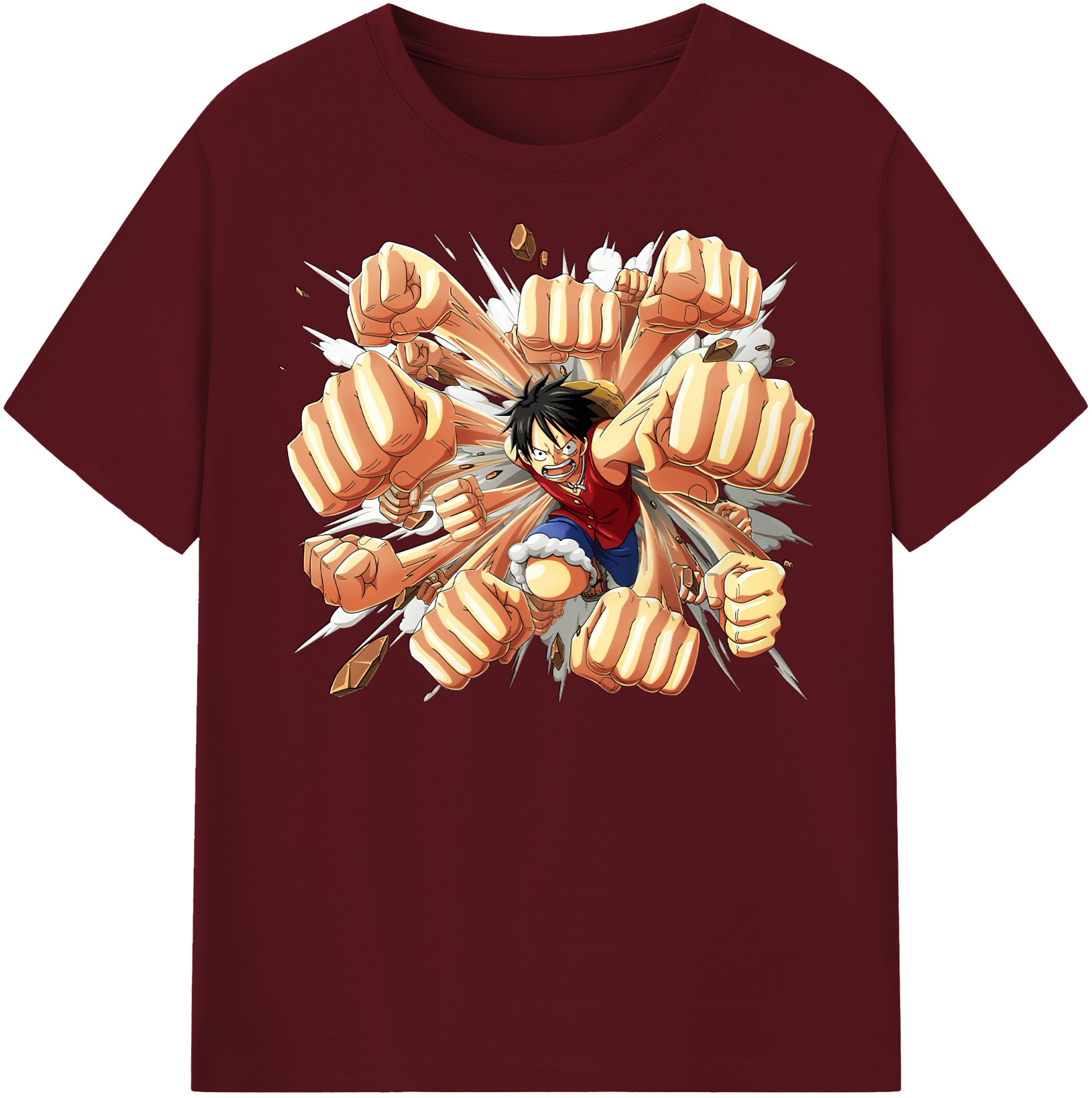 ワンピース モンキー・D・ルフィ ONE PIECE Monkey D. Luffy 綿100％半袖Tシャツ（フロントプリント）